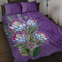 Africa King Proteas Dashiki Motif Quilt Bed Set Violet Style - Wonder Print Shop