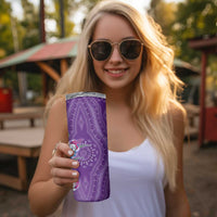 Africa King Proteas Dashiki Motif Skinny Tumbler Violet Style - Wonder Print Shop