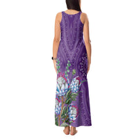 Africa King Proteas Dashiki Motif Tank Maxi Dress Violet Style - Wonder Print Shop