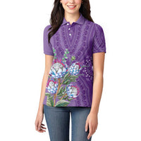 Africa King Proteas Dashiki Motif Women Polo Shirt Violet Style - Wonder Print Shop