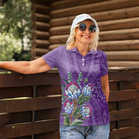Africa King Proteas Dashiki Motif Women Polo Shirt Violet Style - Wonder Print Shop