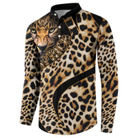 Africa Leopard Skin Pattern Button Sweatshirt Version 01 LT9 - Wonder Print Shop