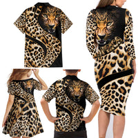 Africa Leopard Skin Pattern Family Matching Long Sleeve Bodycon Dress and Hawaiian Shirt Version 01 LT9 - Wonder Print Shop