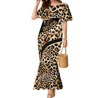 Africa Leopard Skin Pattern Family Matching Mermaid Dress and Hawaiian Shirt Version 01 LT9 - Wonder Print Shop