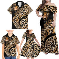 Africa Leopard Skin Pattern Family Matching Off Shoulder Maxi Dress and Hawaiian Shirt Version 01 LT9 - Wonder Print Shop