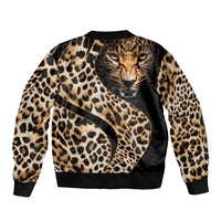 Africa Leopard Skin Pattern Sleeve Zip Bomber Jacket Version 01 - Wonder Print Shop