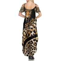 Africa Leopard Skin Pattern Summer Maxi Dress Version 01 - Wonder Print Shop