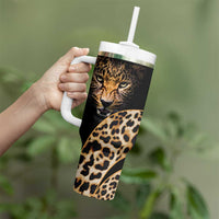 Africa Leopard Skin Pattern Tumbler With Handle Version 01 - Wonder Print Shop