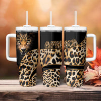 Africa Leopard Skin Pattern Tumbler With Handle Version 01 - Wonder Print Shop