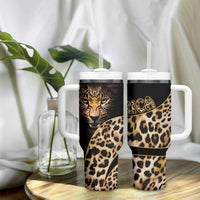 Africa Leopard Skin Pattern Tumbler With Handle Version 01 - Wonder Print Shop