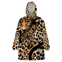 Africa Leopard Skin Pattern Wearable Blanket Hoodie Version 01 - Wonder Print Shop