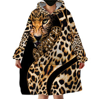 Africa Leopard Skin Pattern Wearable Blanket Hoodie Version 01 - Wonder Print Shop