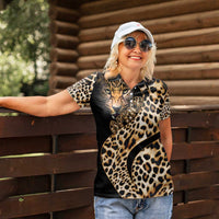 Africa Leopard Skin Pattern Women Polo Shirt Version 01 - Wonder Print Shop
