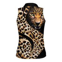 Africa Leopard Skin Pattern Women Sleeveless Polo Shirt Version 01 - Wonder Print Shop