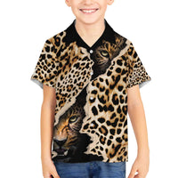 Africa Leopard Skin Pattern Family Matching Off Shoulder Short Dress and Hawaiian Shirt Version 02 LT9 - Wonder Print Shop