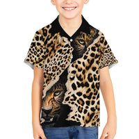 Africa Leopard Skin Pattern Family Matching Short Sleeve Bodycon Dress and Hawaiian Shirt Version 02 - Wonder Print Shop