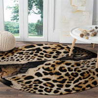 Africa Leopard Skin Pattern Round Carpet Version 02