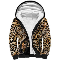 Africa Leopard Skin Pattern Sherpa Hoodie Version 02 - Wonder Print Shop