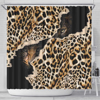 Africa Leopard Skin Pattern Shower Curtain Version 02