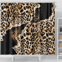 Africa Leopard Skin Pattern Shower Curtain Version 02