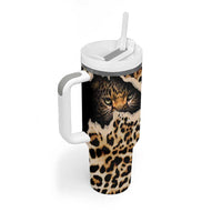 Africa Leopard Skin Pattern Tumbler With Handle Version 02 - Wonder Print Shop