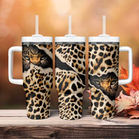 Africa Leopard Skin Pattern Tumbler With Handle Version 02 - Wonder Print Shop