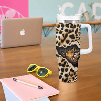 Africa Leopard Skin Pattern Tumbler With Handle Version 02 - Wonder Print Shop