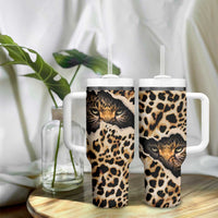 Africa Leopard Skin Pattern Tumbler With Handle Version 02 - Wonder Print Shop
