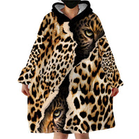 Africa Leopard Skin Pattern Wearable Blanket Hoodie Version 02 - Wonder Print Shop