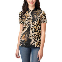 Africa Leopard Skin Pattern Women Polo Shirt Version 02 - Wonder Print Shop