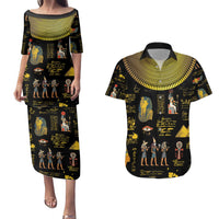 Ancient Egypt and Hieroglyphs Couples Matching Puletasi and Hawaiian Shirt LT9 - Wonder Print Shop