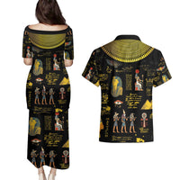 Ancient Egypt and Hieroglyphs Couples Matching Puletasi and Hawaiian Shirt LT9 - Wonder Print Shop