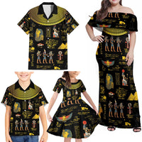 Ancient Egypt and Hieroglyphs Family Matching Off Shoulder Maxi Dress and Hawaiian Shirt LT9 - Wonder Print Shop