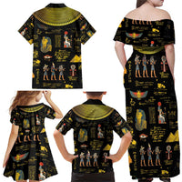 Ancient Egypt and Hieroglyphs Family Matching Off Shoulder Maxi Dress and Hawaiian Shirt LT9 - Wonder Print Shop