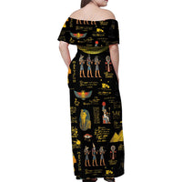 Ancient Egypt and Hieroglyphs Family Matching Off Shoulder Maxi Dress and Hawaiian Shirt LT9 - Wonder Print Shop
