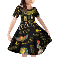Ancient Egypt and Hieroglyphs Family Matching Off Shoulder Short Dress and Hawaiian Shirt LT9 - Wonder Print Shop