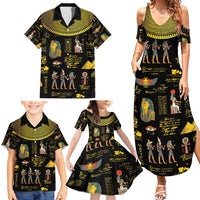 Ancient Egypt and Hieroglyphs Family Matching Summer Maxi Dress and Hawaiian Shirt - Wonder Print Shop