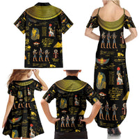 Ancient Egypt and Hieroglyphs Family Matching Summer Maxi Dress and Hawaiian Shirt - Wonder Print Shop