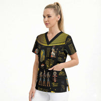 Ancient Egypt and Hieroglyphs Scrub Top