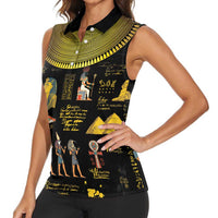 Ancient Egypt and Hieroglyphs Women Sleeveless Polo Shirt - Wonder Print Shop
