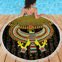 Ancient Egyptian Beach Blanket Symbol of Horus The Falcon God LT9 - Wonder Print Shop