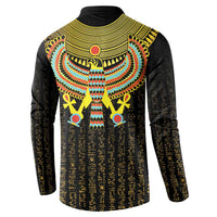 Ancient Egyptian Button Sweatshirt Symbol of Horus The Falcon God LT9 - Wonder Print Shop