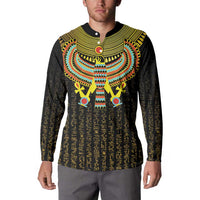 Ancient Egyptian Button Sweatshirt Symbol of Horus The Falcon God LT9 - Wonder Print Shop