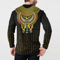 Ancient Egyptian Button Sweatshirt Symbol of Horus The Falcon God LT9 - Wonder Print Shop