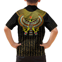 Ancient Egyptian Family Matching Long Sleeve Bodycon Dress and Hawaiian Shirt Symbol of Horus The Falcon God LT9 - Wonder Print Shop