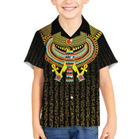 Ancient Egyptian Family Matching Long Sleeve Bodycon Dress and Hawaiian Shirt Symbol of Horus The Falcon God LT9 - Wonder Print Shop