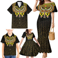Ancient Egyptian Family Matching Mermaid Dress and Hawaiian Shirt Symbol of Horus The Falcon God LT9 - Wonder Print Shop