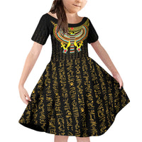 Ancient Egyptian Family Matching Off Shoulder Short Dress and Hawaiian Shirt Symbol of Horus The Falcon God LT9 - Wonder Print Shop