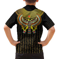 Ancient Egyptian Family Matching Short Sleeve Bodycon Dress and Hawaiian Shirt Symbol of Horus The Falcon God - Wonder Print Shop