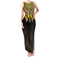 Ancient Egyptian Family Matching Tank Maxi Dress and Hawaiian Shirt Symbol of Horus The Falcon God - Wonder Print Shop